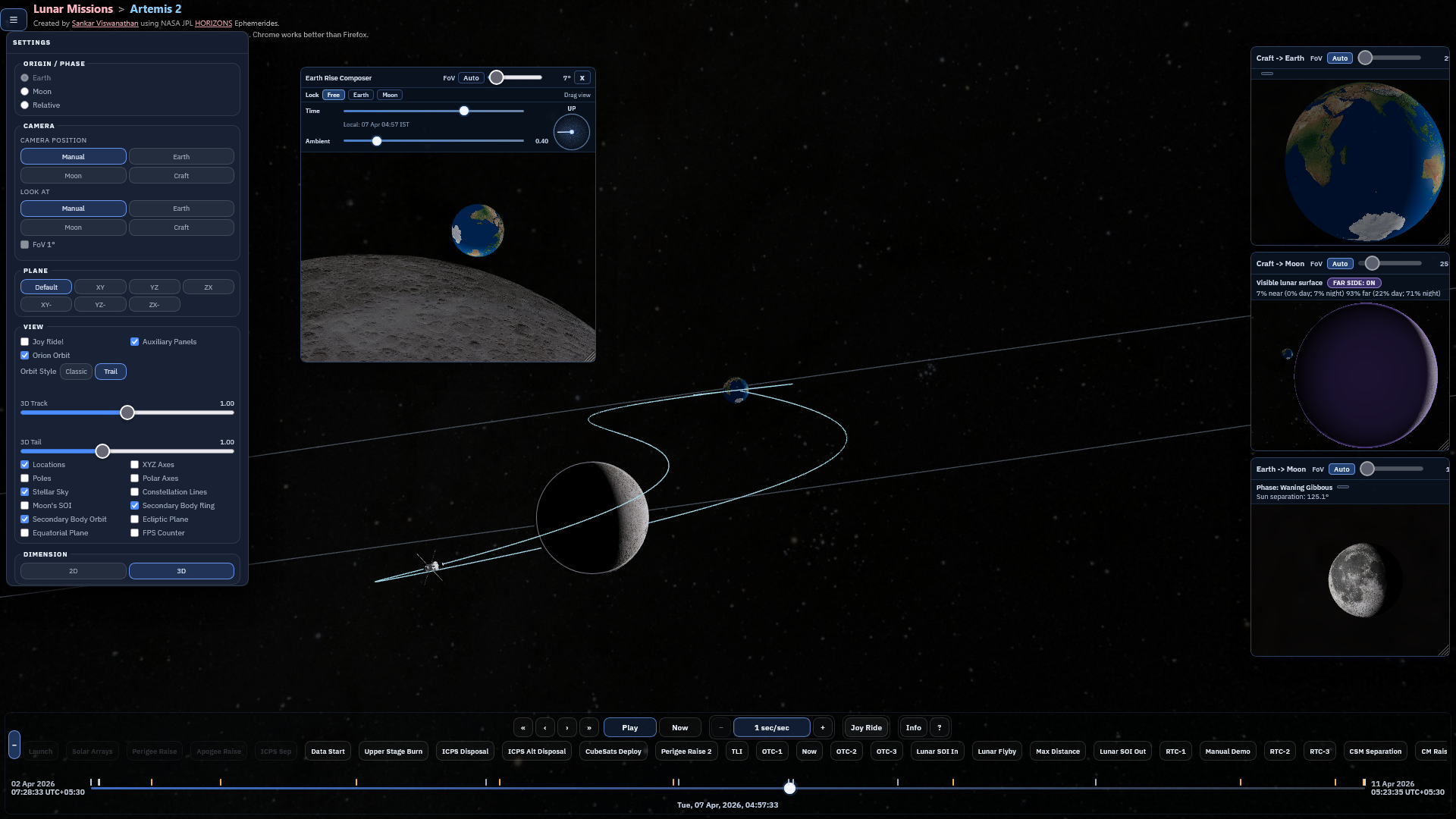 Artemis II Mission Visualization